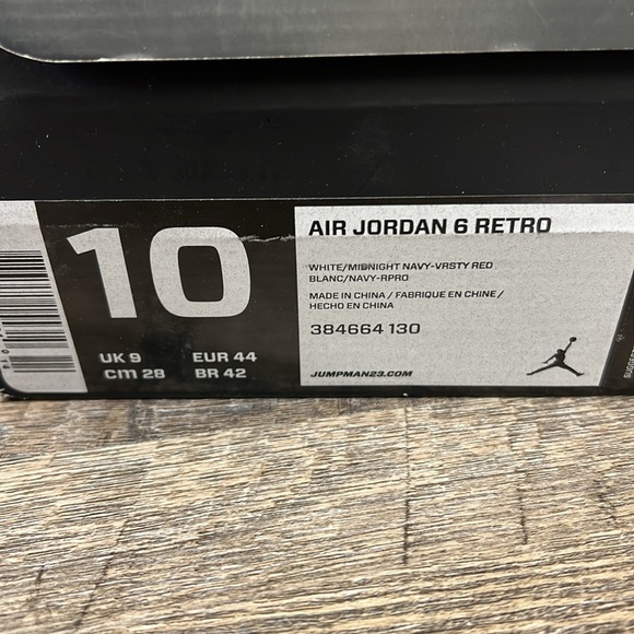 Air Jordan 6 Retro “Olympic” White Midnight Navy Varsity Red – Men’s Size 10 main image 6